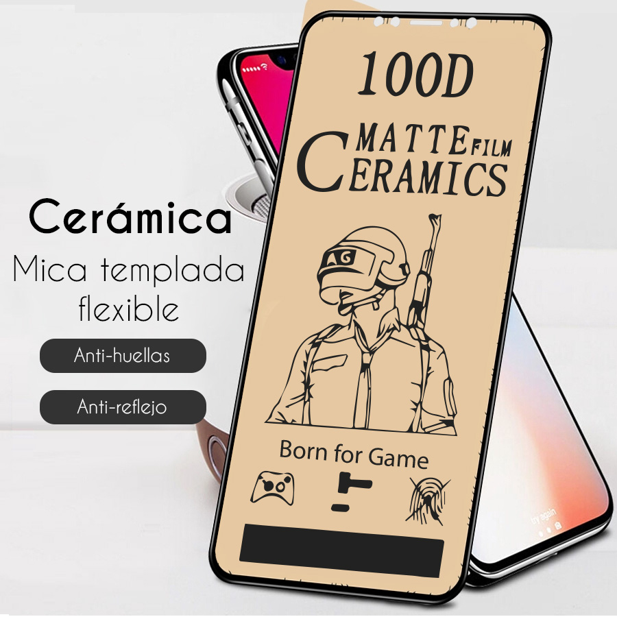 Mica Cerámica Mate Protector de Pantalla Full Cover Gamer Xiaomi Mi CC9, Mi 9 Lite Negro