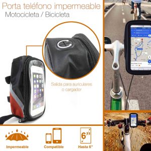 Porta Telefono Bici Motocicleta Impermeable Tela