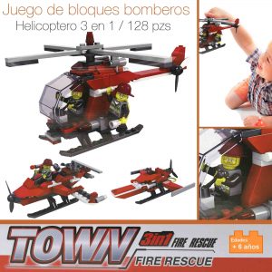 Bloques Para Armar Tipo Lego Helicoptero Avion 3 En 1 Niño