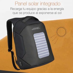 Mochila BackPack Plus con Panel Solar para Carga USB Impermeable Antirrobo