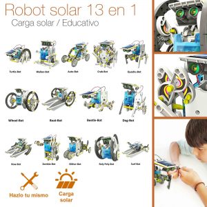 Robot Solar Armable 13 en 1 didáctico