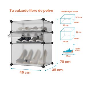 Buró Zapatero Organizador Plástico de tres niveles | Utilísimo®