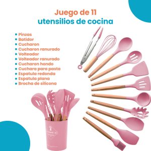 Set de utensilios para cocina silicón 12 piezas antiadherente