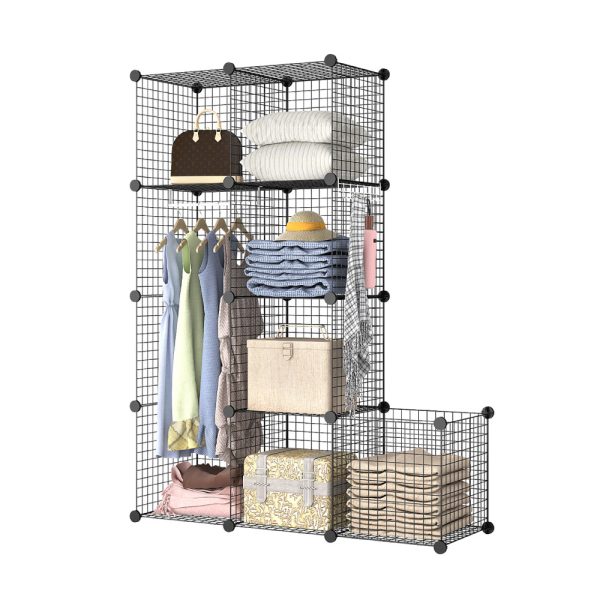 Modular alambre 7 cubos ropero Armario Minimalista Reja